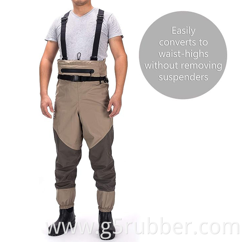 Mens Breathable Lightweight Chest And Waist Convertible Waders Jpg